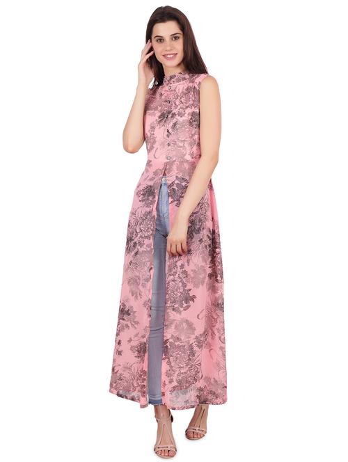 tie back floral maxi tunic - 17592167 - Standard Image - 1