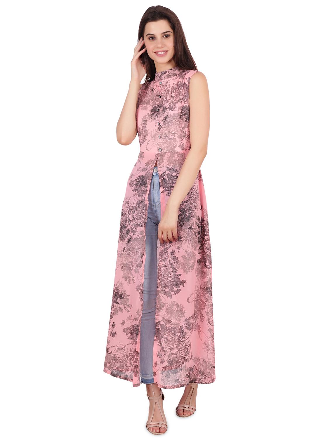 tie back floral maxi tunic - 17592167 - Zoom Image - 1