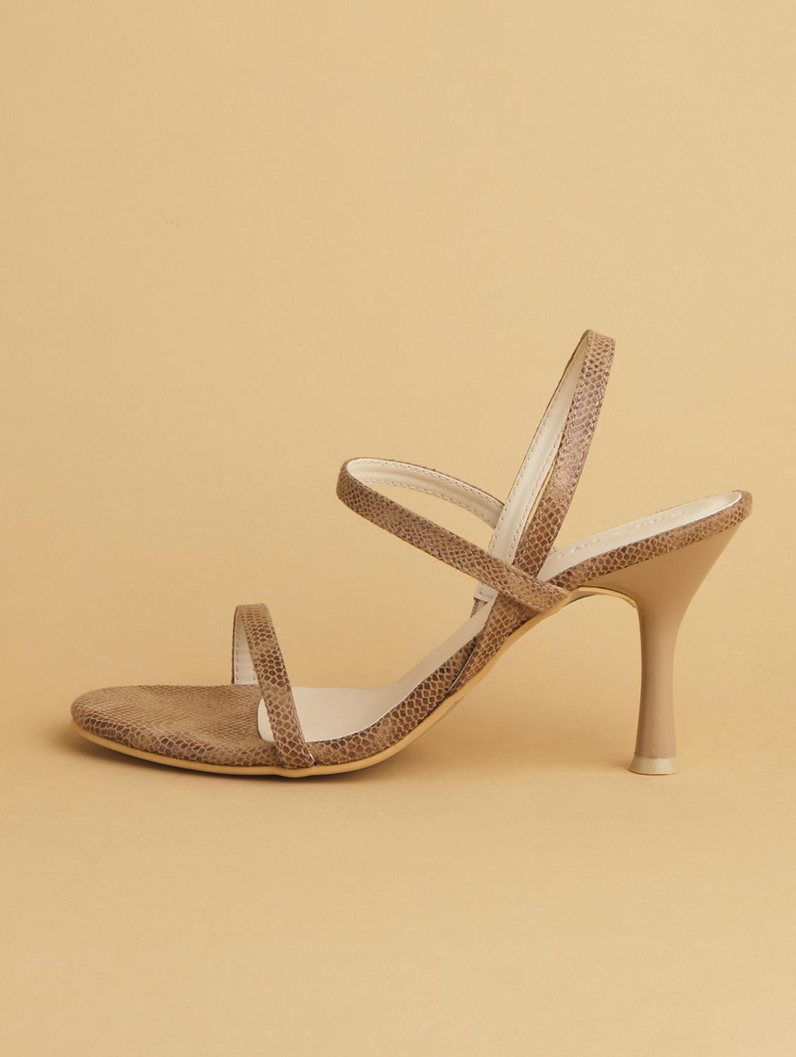 beige ankle strap heels sandal - 17592257 - Zoom Image - 3