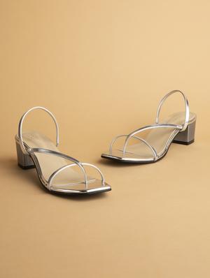 silver ankle strap sandals - 17592688 - Standard Image - 2