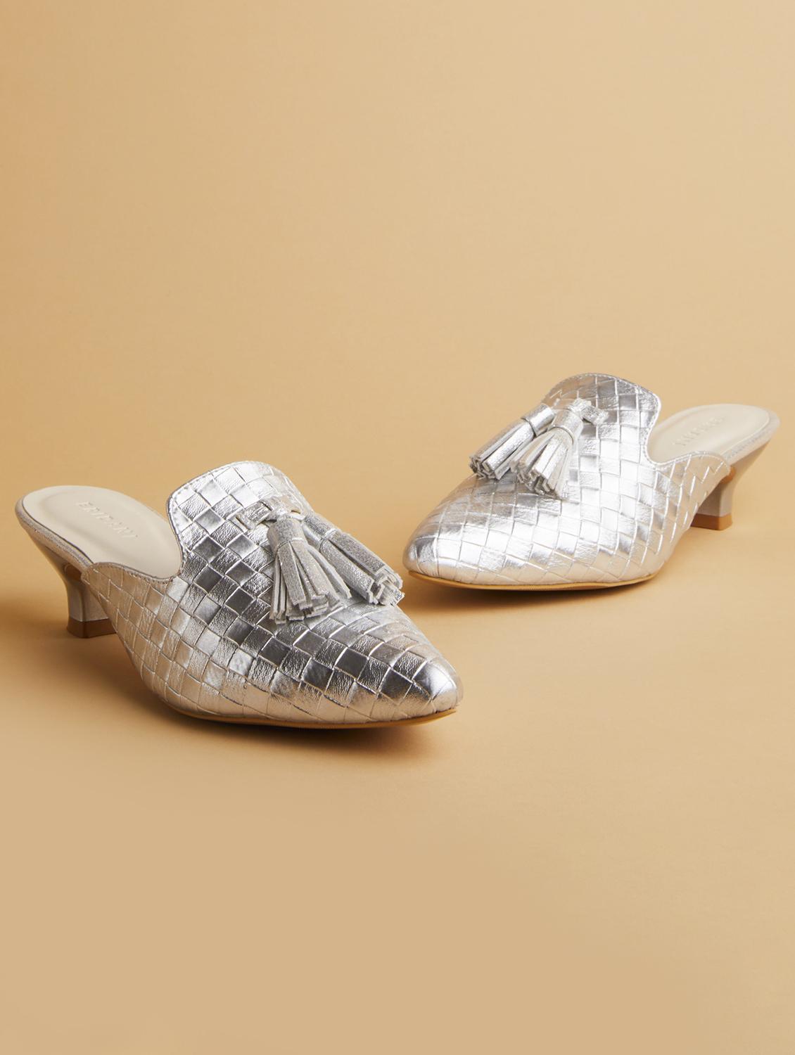 silver slip on sandals - 17592725 - Zoom Image - 2