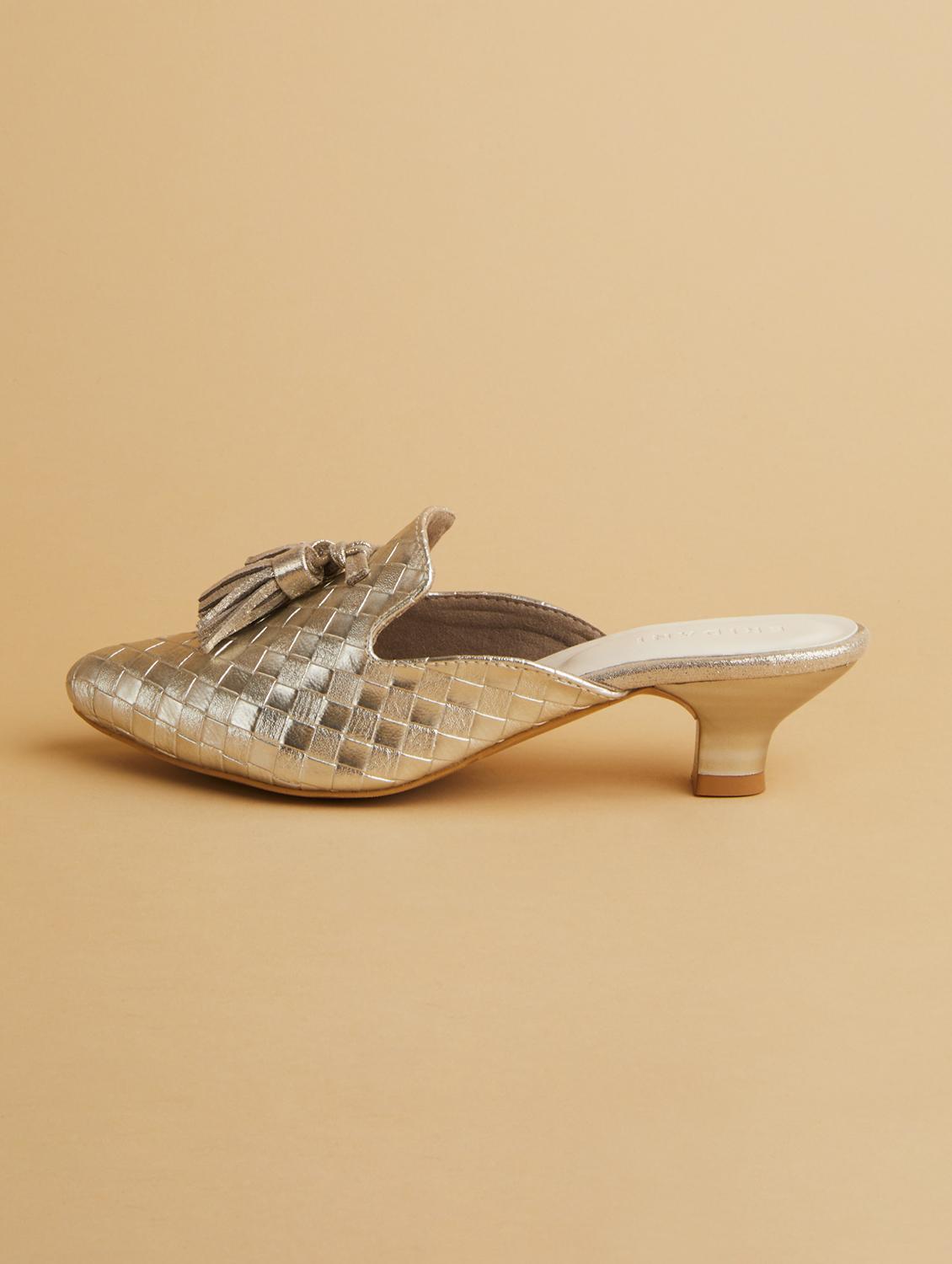 gold slip on sandals - 17592726 - Zoom Image - 3