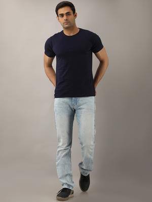 navy blue solid t-shirt - 17592844 - Standard Image - 4