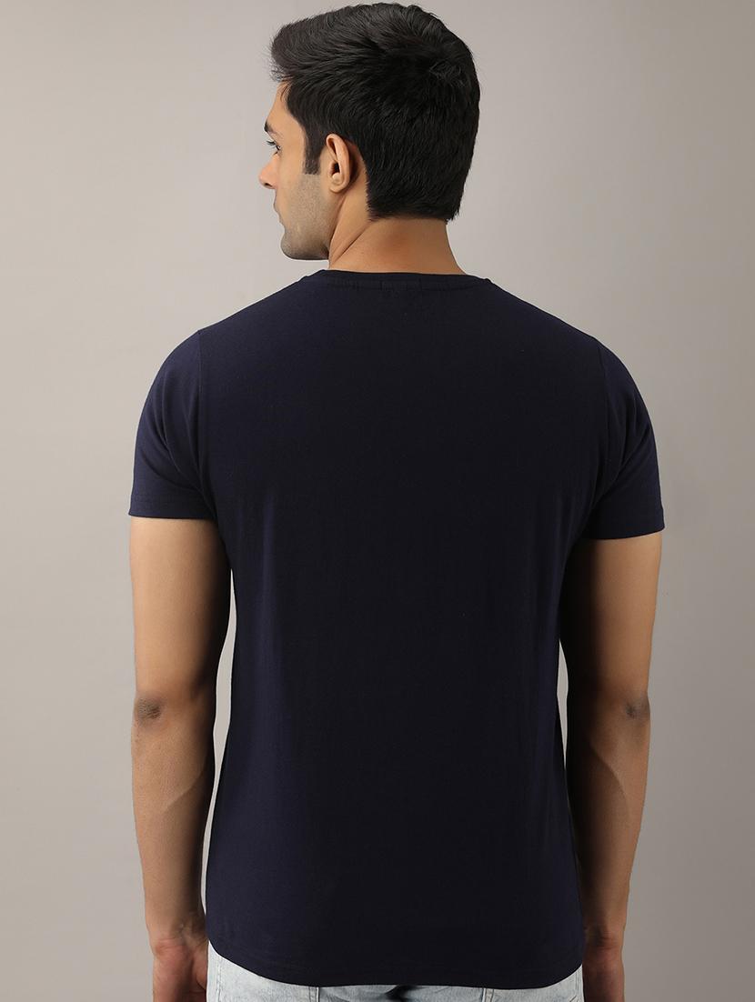 navy blue solid t-shirt - 17592844 - Zoom Image - 3