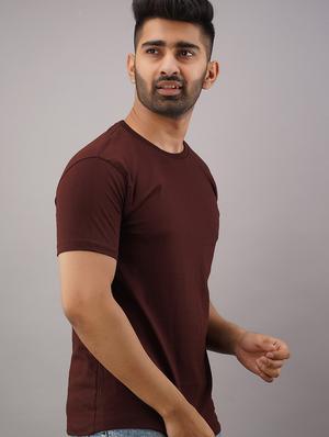 brown solid t-shirt - 17592845 - Standard Image - 2
