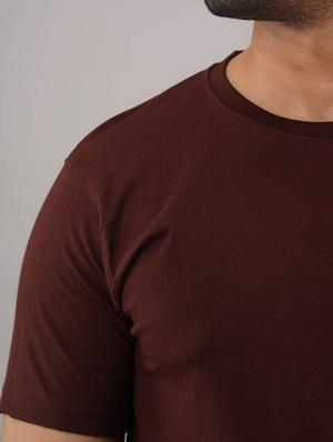 brown solid t-shirt - 17592845 - Standard Image - 4