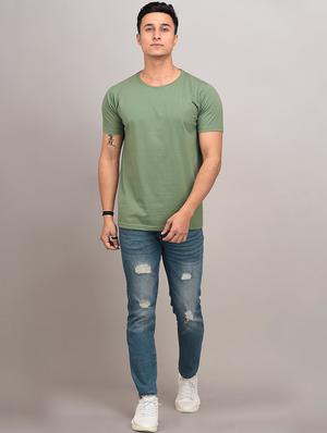olive green solid t-shirt - 17592853 - Standard Image - 4