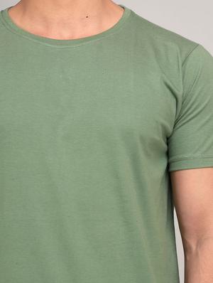 olive green solid t-shirt - 17592853 - Standard Image - 5