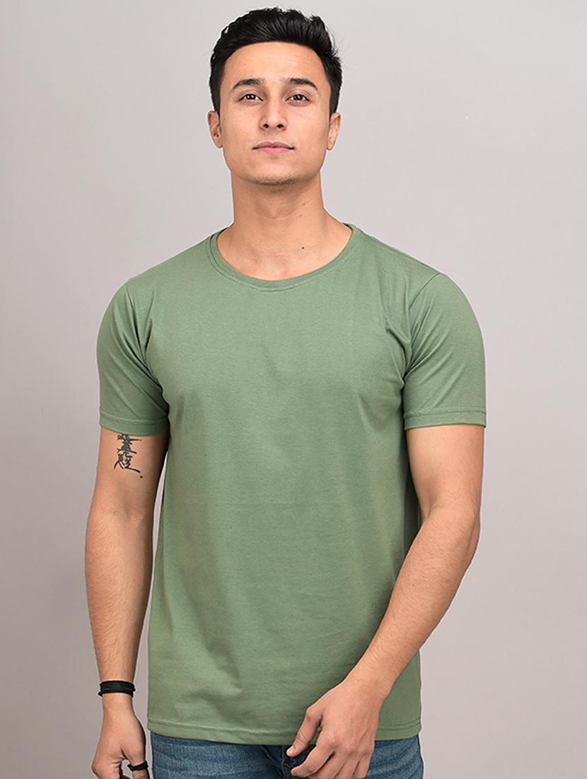 olive green solid t-shirt - 17592853 - Zoom Image - 1