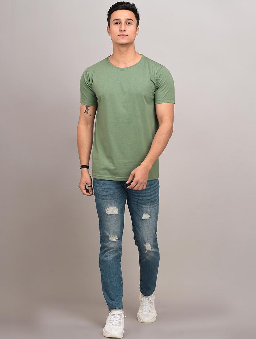 olive green solid t-shirt - 17592853 - Zoom Image - 4