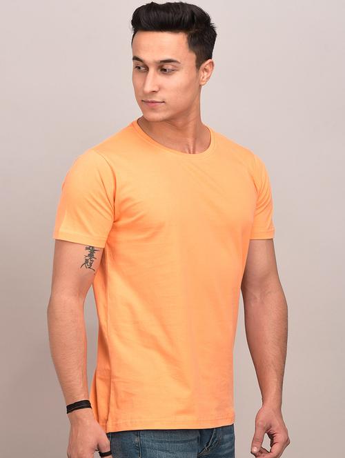 peach solid t-shirt - 17592856 - Standard Image - 1