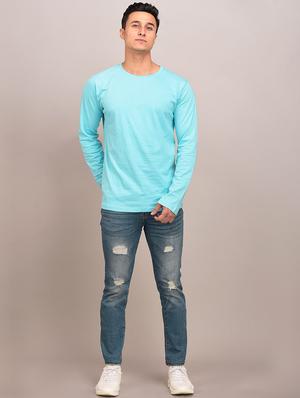 blue solid t-shirt - 17592865 - Standard Image - 4