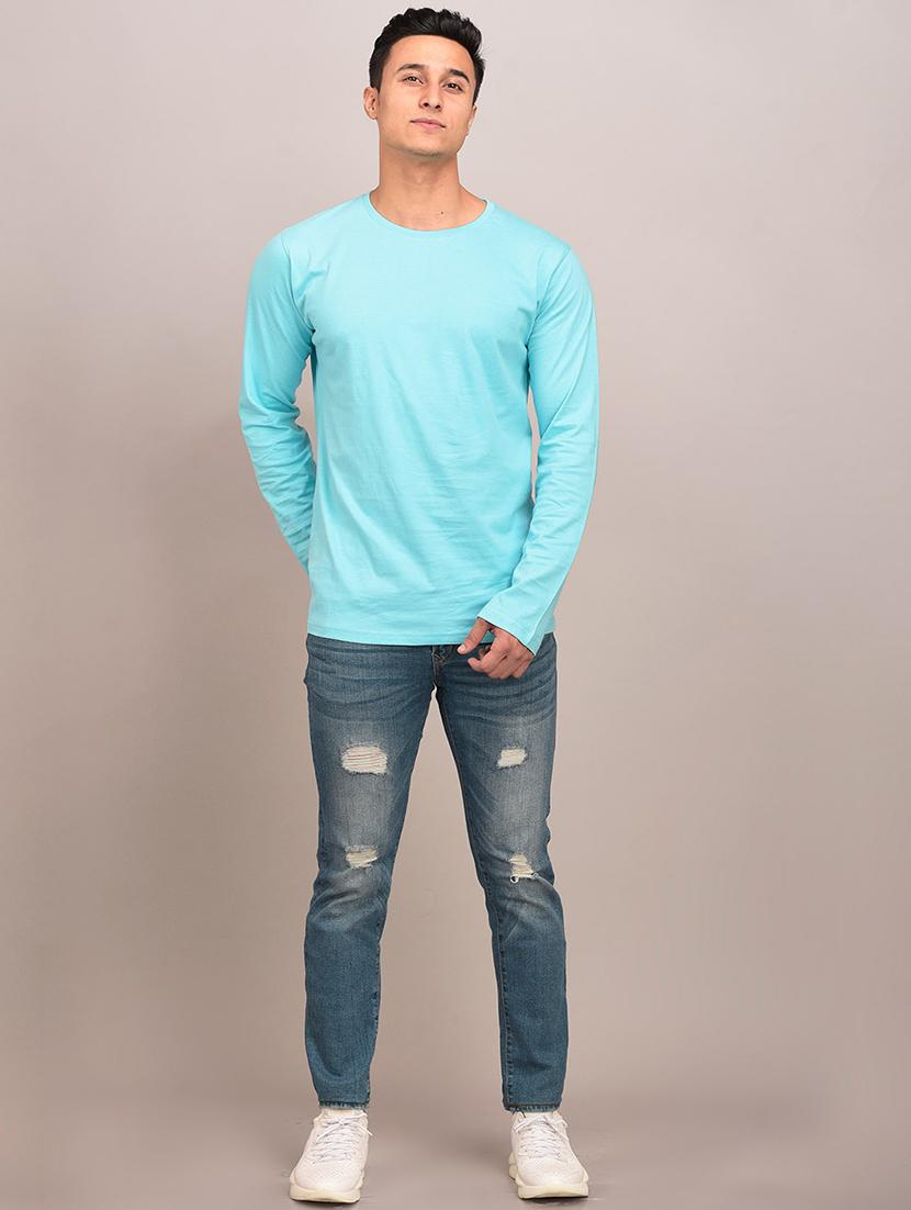 blue solid t-shirt - 17592865 - Zoom Image - 4