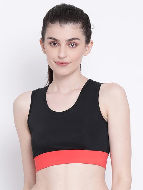 black solid sports bra - 17592953 - Standard Image - 1