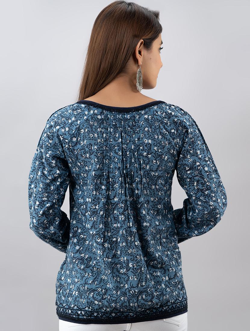 tie up neck printed top - 17593952 - Zoom Image - 3