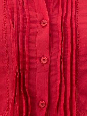 pleat detail solid shirt - 17593977 - Standard Image - 5