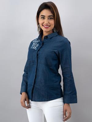 embroidered detail shirt - 17593982 - Standard Image - 2