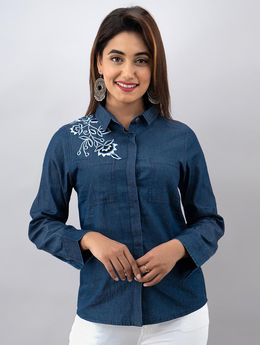 embroidered detail shirt - 17593982 - Zoom Image - 1