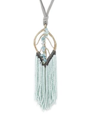 blue metal chain necklace - 17594210 - Standard Image - 3