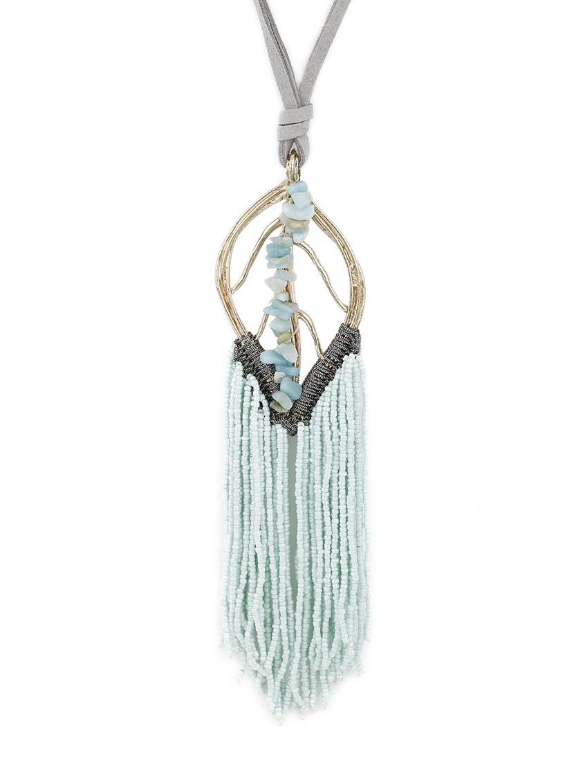 blue metal chain necklace - 17594210 - Zoom Image - 3