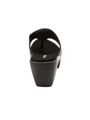 black synthetic platform slipper - 17594215 - Standard Image - 3