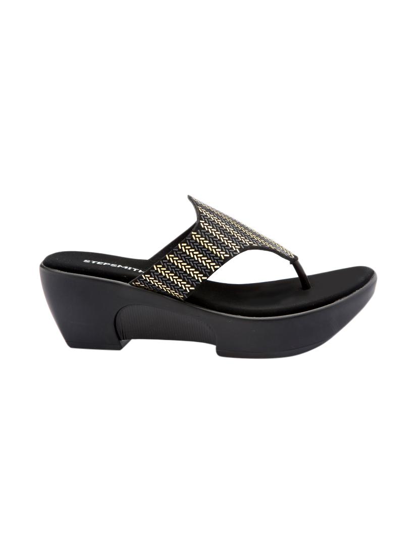 black synthetic platform slipper - 17594215 - Zoom Image - 2