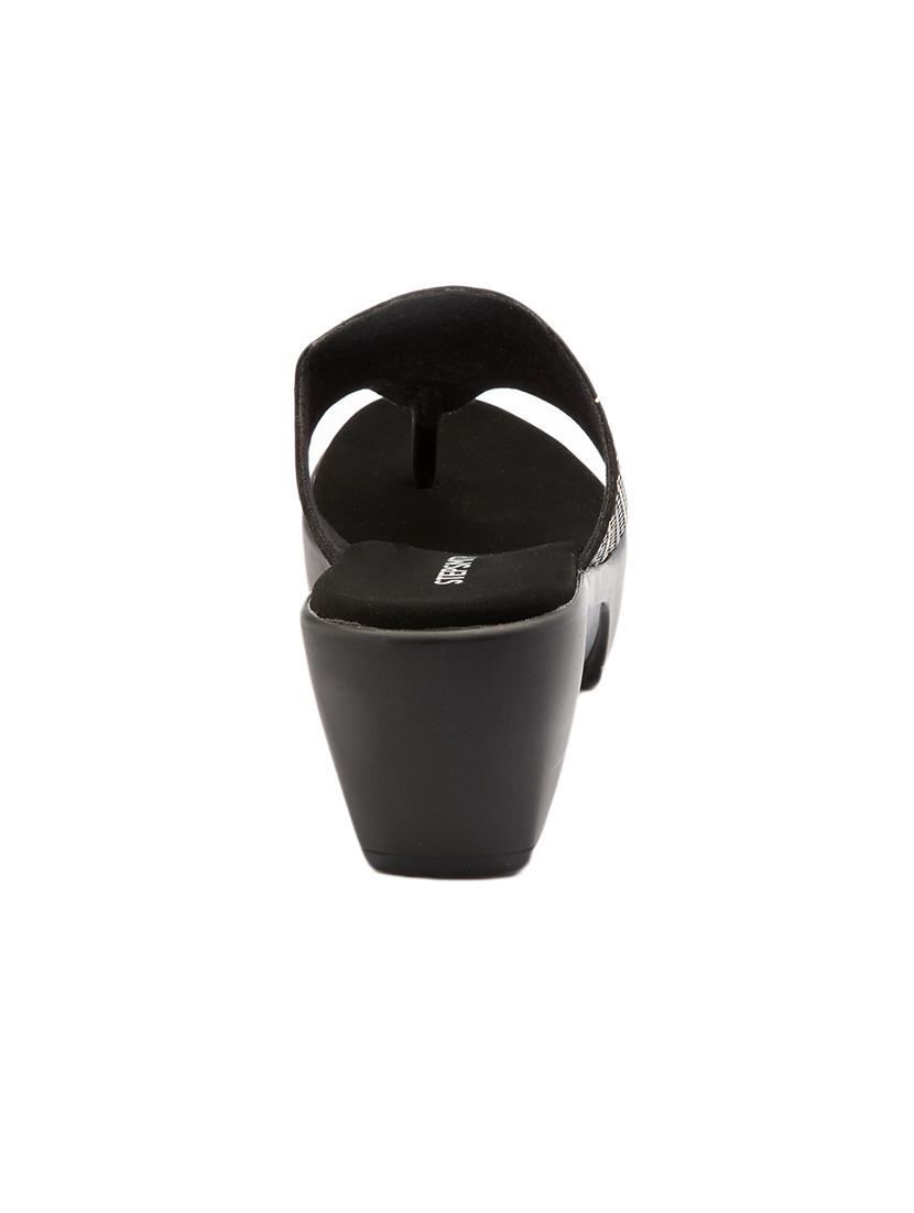 black synthetic platform slipper - 17594215 - Zoom Image - 3
