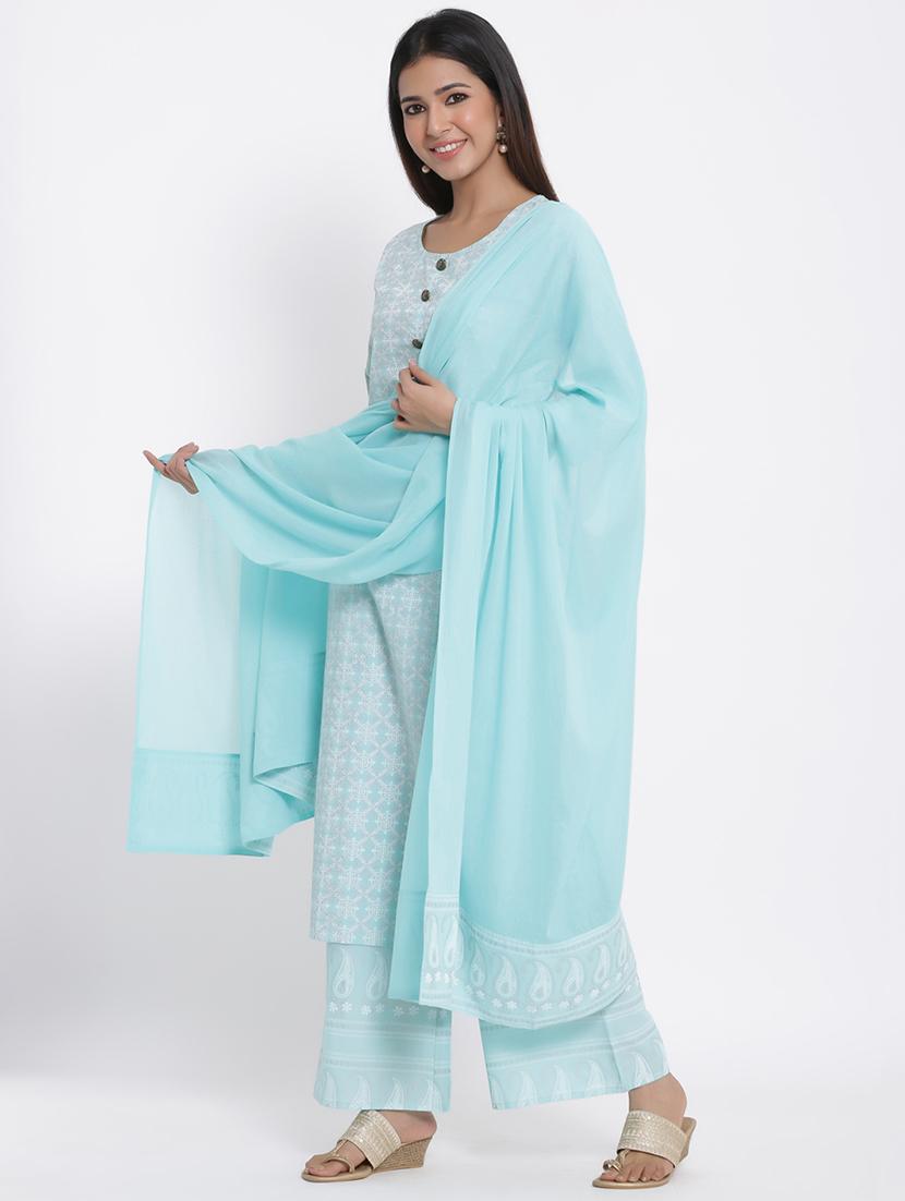 pastel kurta dupatta set - 17594237 - Zoom Image - 2