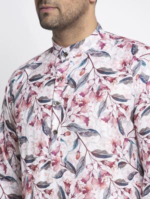 white floral kurta pajama ethnic set - 17594287 - Standard Image - 4