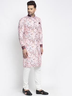 pink floral kurta pajama ethnic set - 17594296 - Standard Image - 2