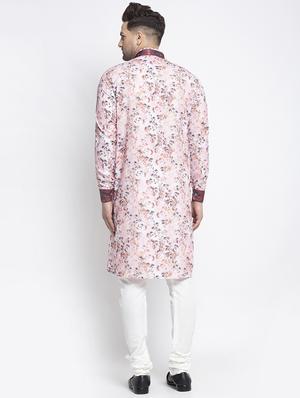 pink floral kurta pajama ethnic set - 17594296 - Standard Image - 3