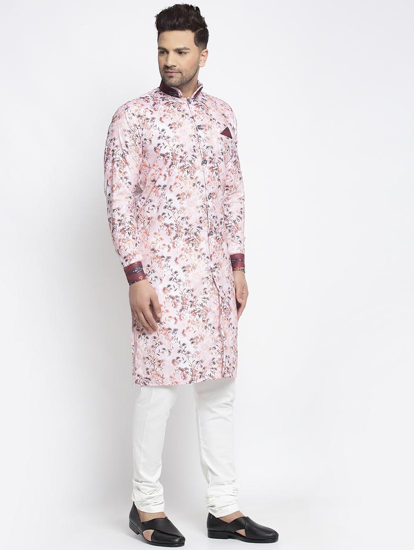 pink floral kurta pajama ethnic set - 17594296 - Zoom Image - 2