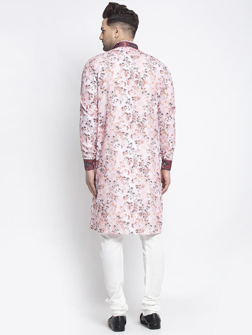 pink floral kurta pajama ethnic set - 17594296 - Zoom Image - 3