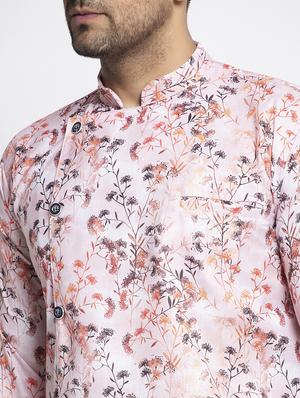 pink floral asymmetric kurta pajama set - 17594305 - Standard Image - 4