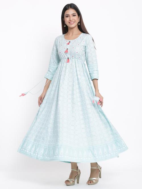 pastel anarkali kurta - 17594360 - Standard Image - 1