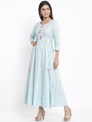 pastel anarkali kurta - 17594360 - Standard Image - 2