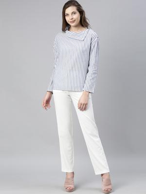 asymmetric hem striped top - 17594446 - Standard Image - 4