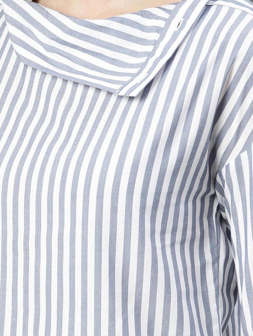 asymmetric hem striped top - 17594446 - Zoom Image - 5