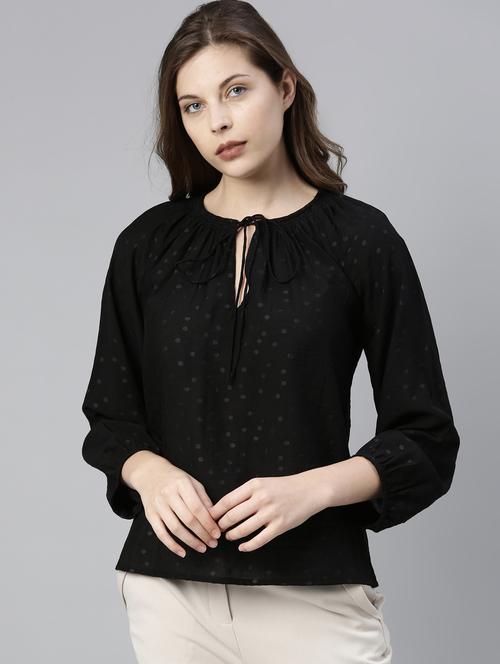 tie up neck solid top - 17594449 - Standard Image - 1