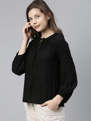 tie up neck solid top - 17594449 - Standard Image - 2