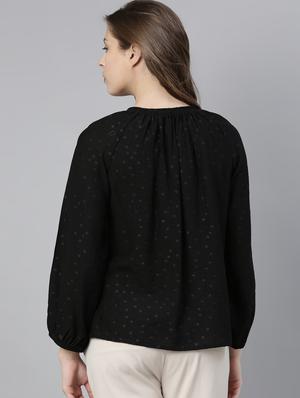 tie up neck solid top - 17594449 - Standard Image - 3