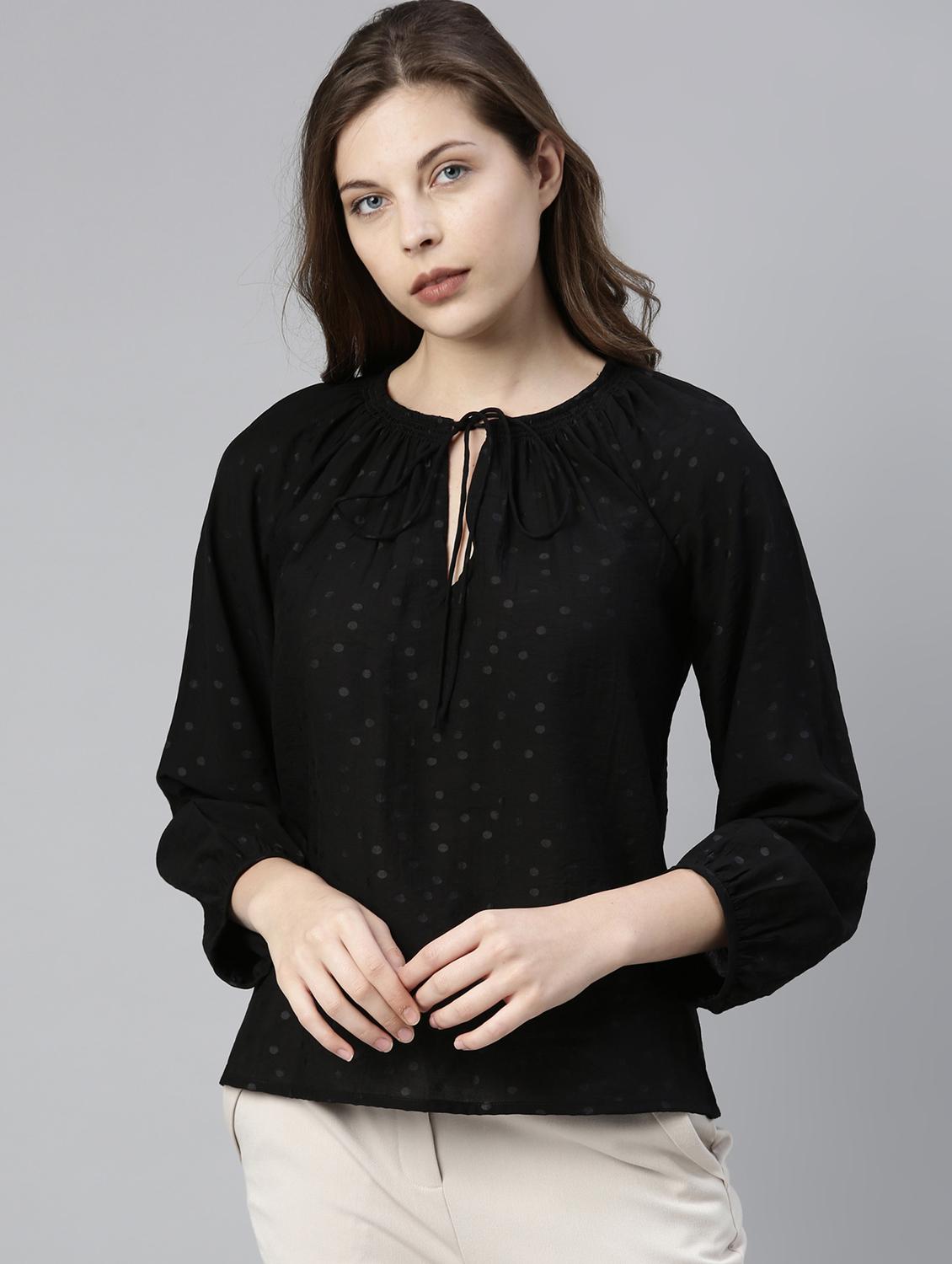 tie up neck solid top - 17594449 - Zoom Image - 1