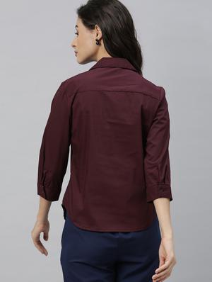 shirt collar solid top - 17594483 - Standard Image - 3