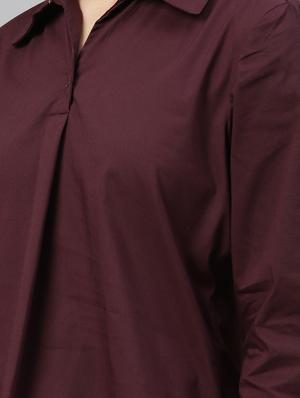 shirt collar solid top - 17594483 - Standard Image - 4