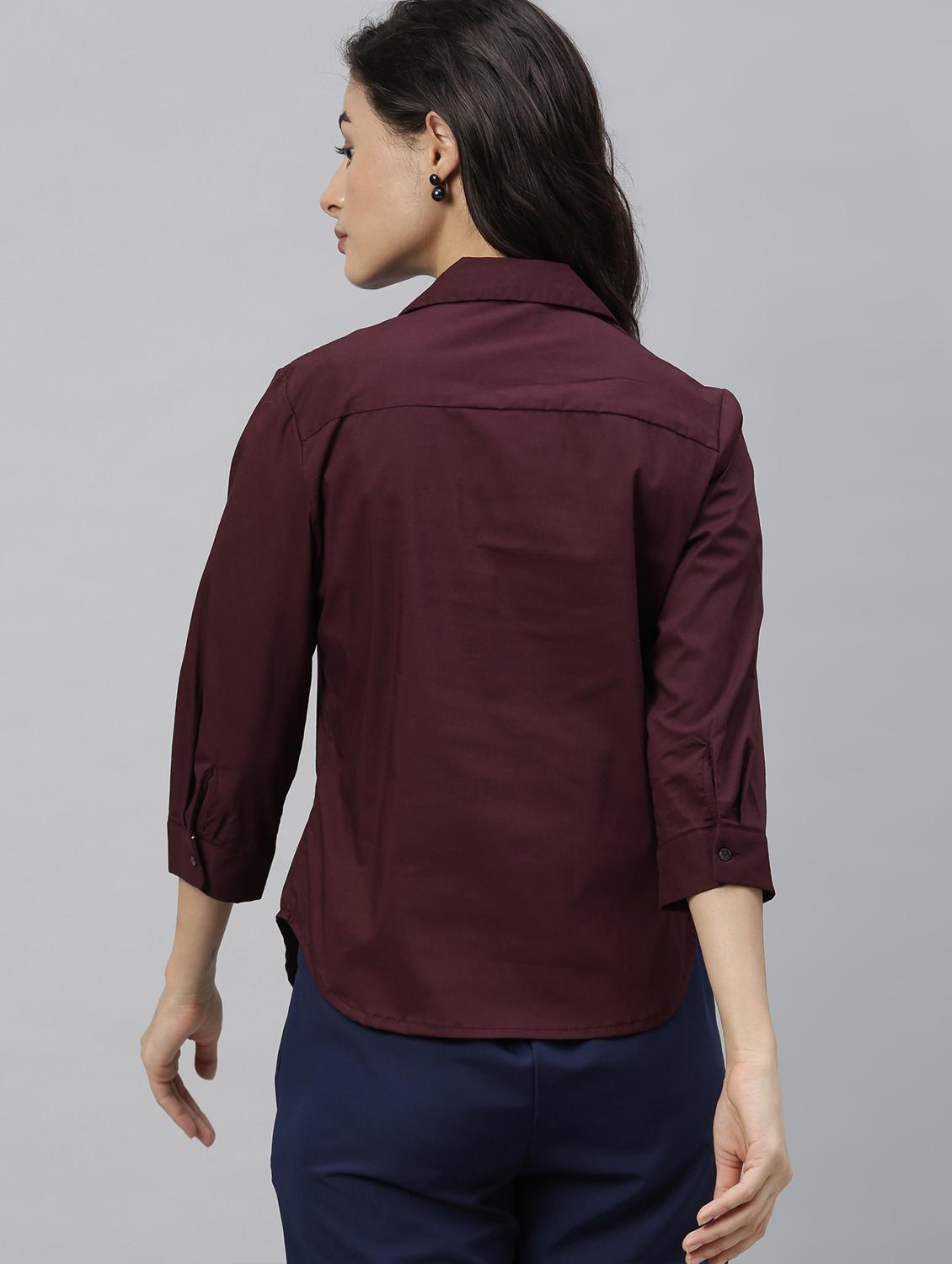 shirt collar solid top - 17594483 - Zoom Image - 3