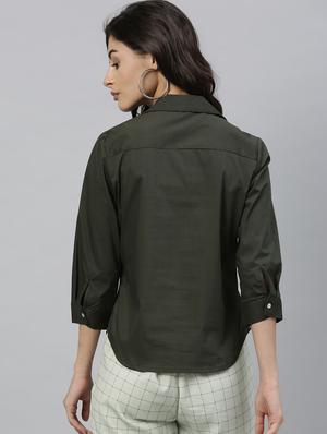shirt collar solid top - 17594484 - Standard Image - 3