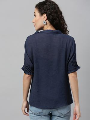 tie up neck solid top - 17594614 - Standard Image - 3