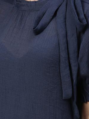 tie up neck solid top - 17594614 - Standard Image - 5