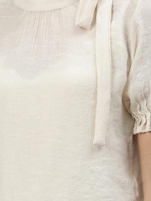 tie up neck solid top - 17594616 - Standard Image - 4
