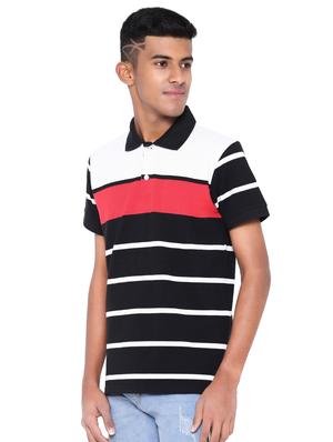 black striped polo t-shirt - 17594738 - Standard Image - 2